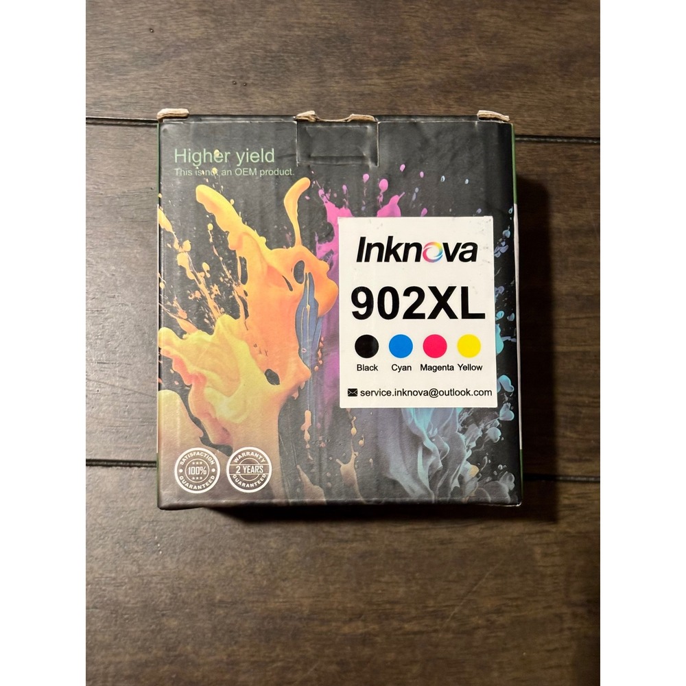 Inknova 902XL High Yield Ink Cartridges Combo Pack Black Cyan Magenta Yellow